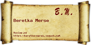 Beretka Merse névjegykártya